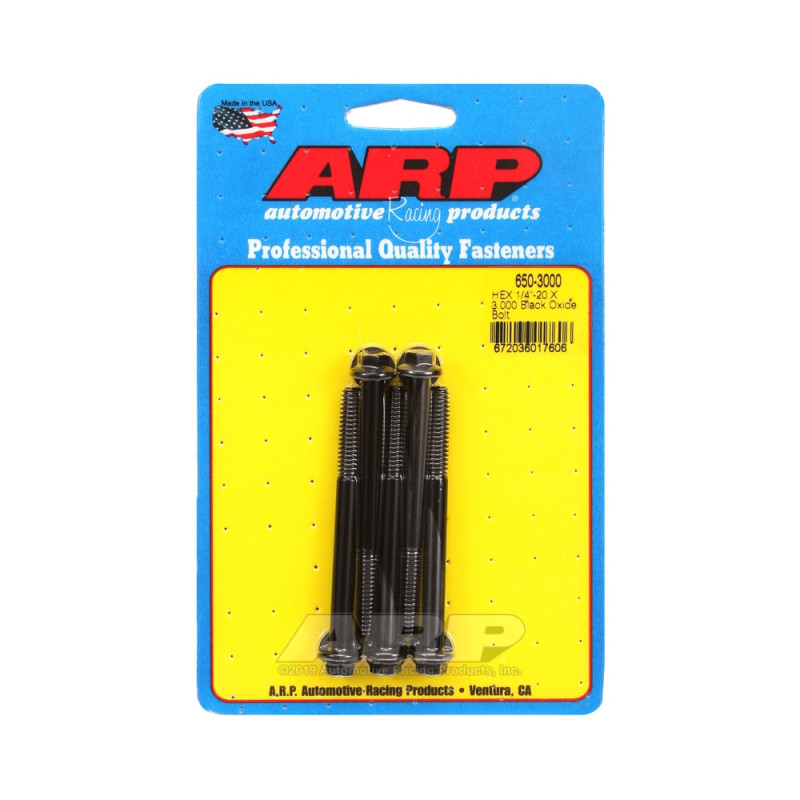 Set de șuruburi și piulițe universale ARP 1/4-20 – șuruburi hexagonale cu finisaj negru oxidat, x5 - ARP-650-3000 - 650-3000 - 3666618194356